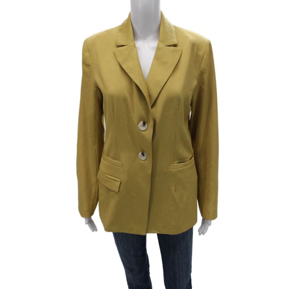 4th Reckless Womens Yellow Polyester Buttoned Blazer Size M